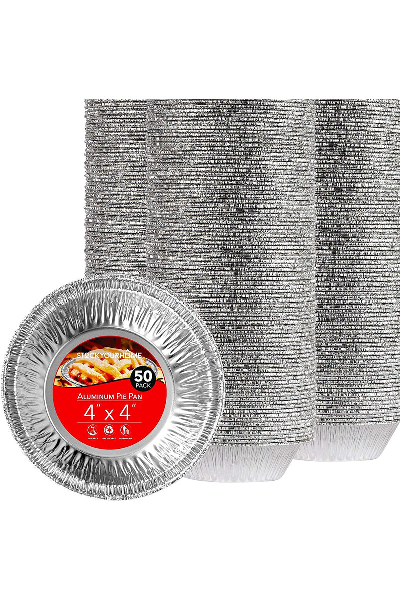 Stock Your Home 6 Inch Aluminum Foil Pie Pans (50 Count) - Disposable &  Recyclable Mini Pie Pans - Foil Pie Tin for Bakeries, Cafes, Restaurants 