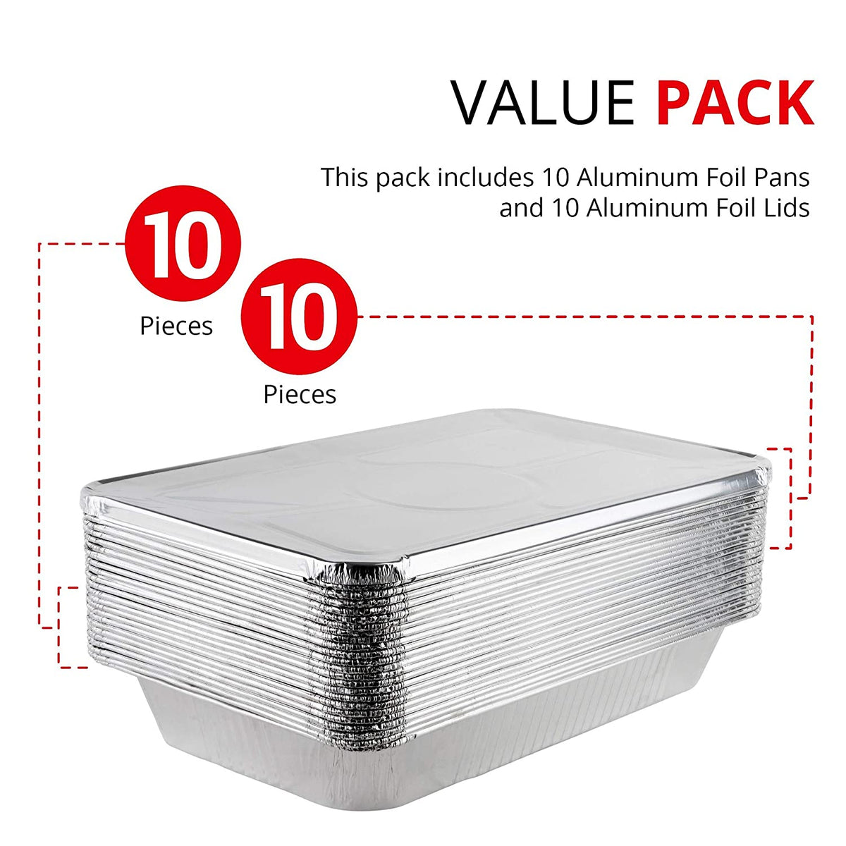 Stock Your Home 9x9 Aluminum Foil Pans - 8.75 L Rim (30 Pack