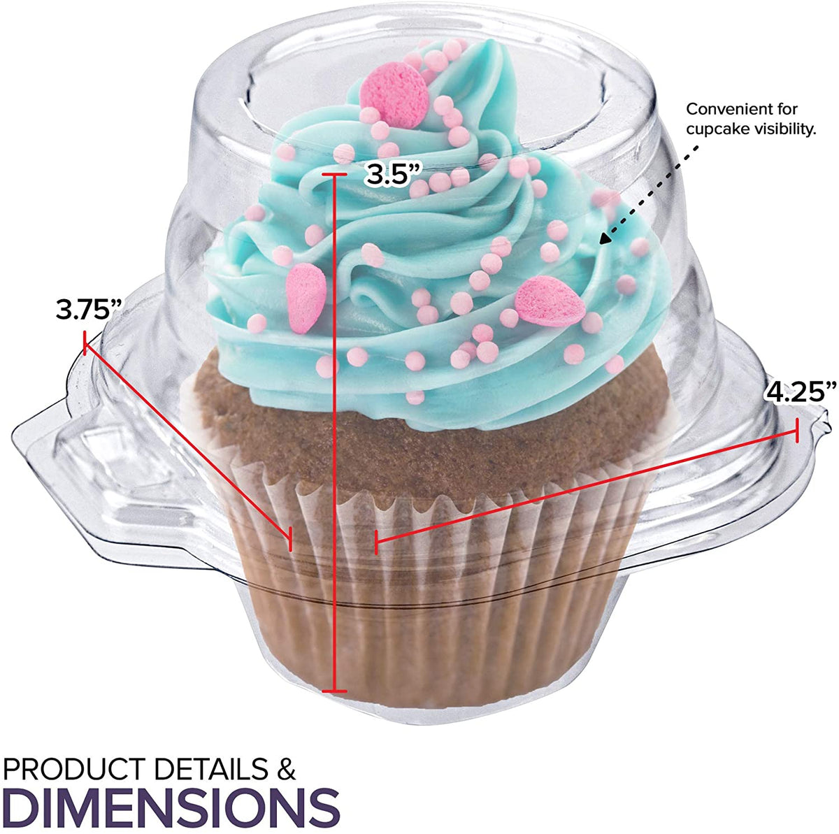 Muffin Storage Container Disposable Cupcake Boxes 100pcs Plastic