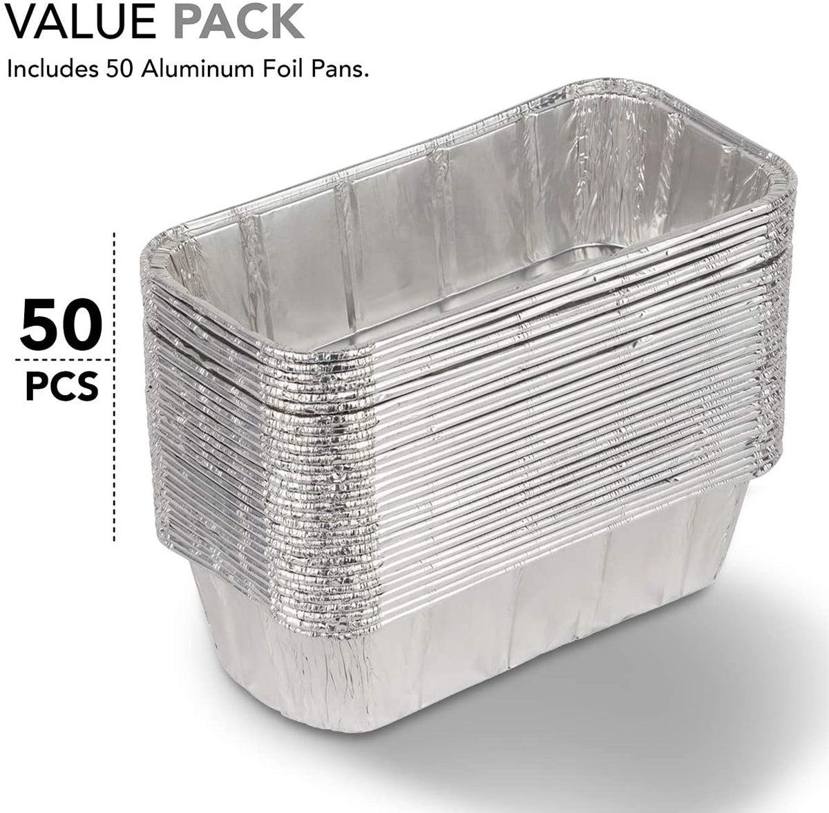 50pack Small Aluminum Pans With Lids 1lb Capacity Disposable Foil Pans  Aluminum