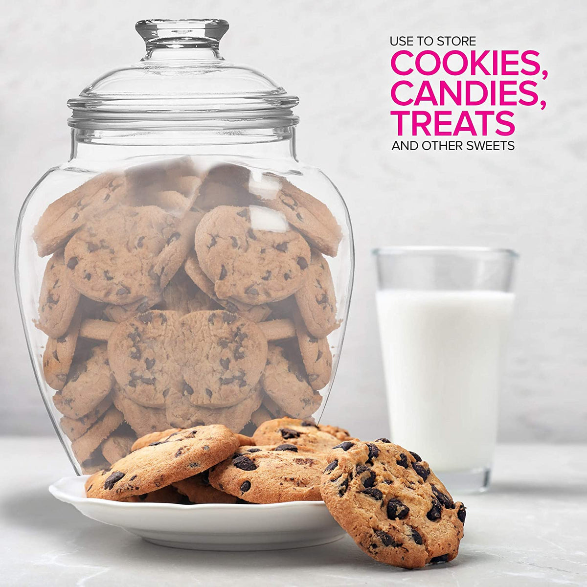 Candy & Cookie Apothecary Jars with Lids 148Oz and 128Oz Set of 2
