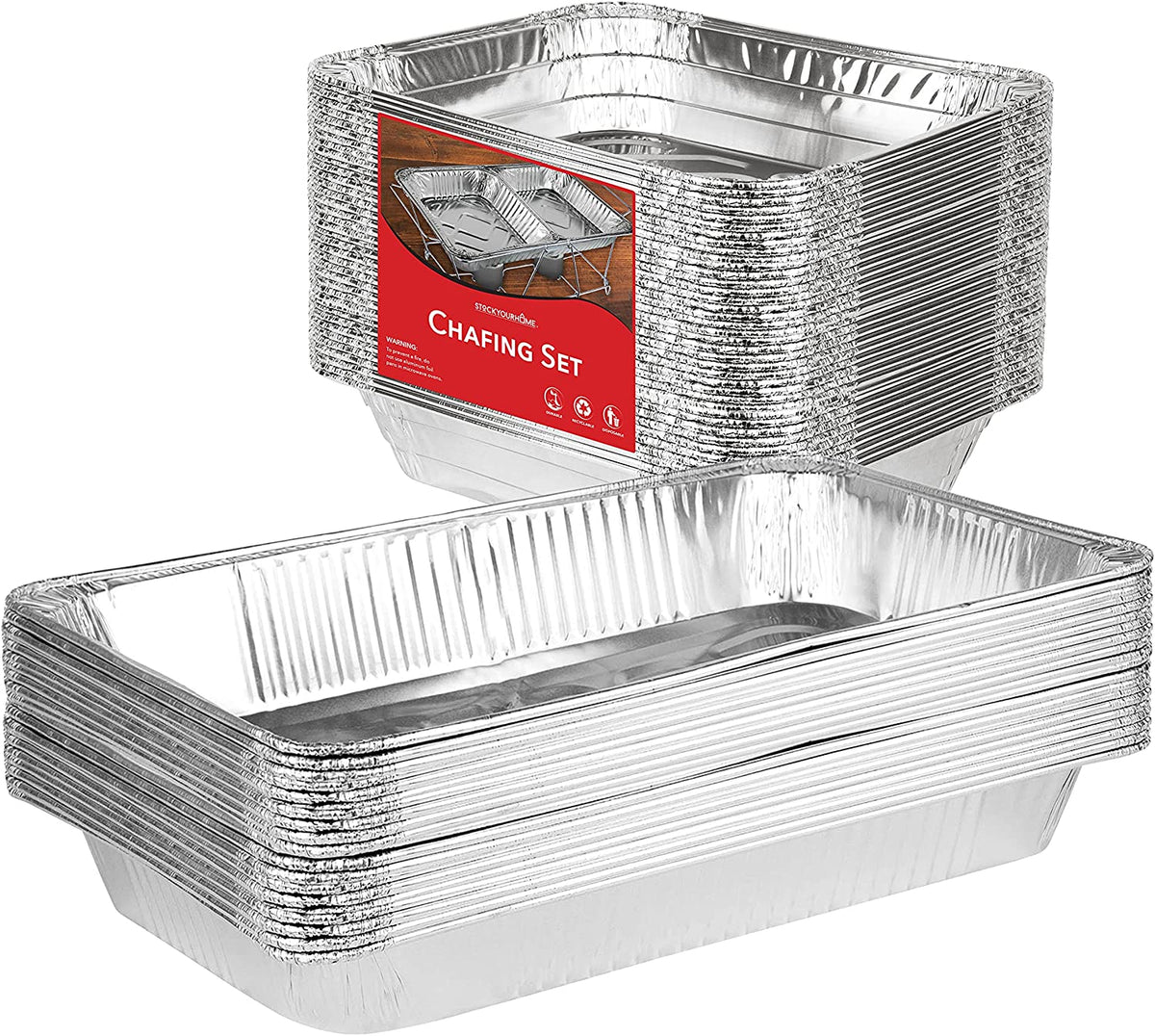 Juvale Aluminum Foil Pans - 15-Piece Full-Size Deep Chafing Pans