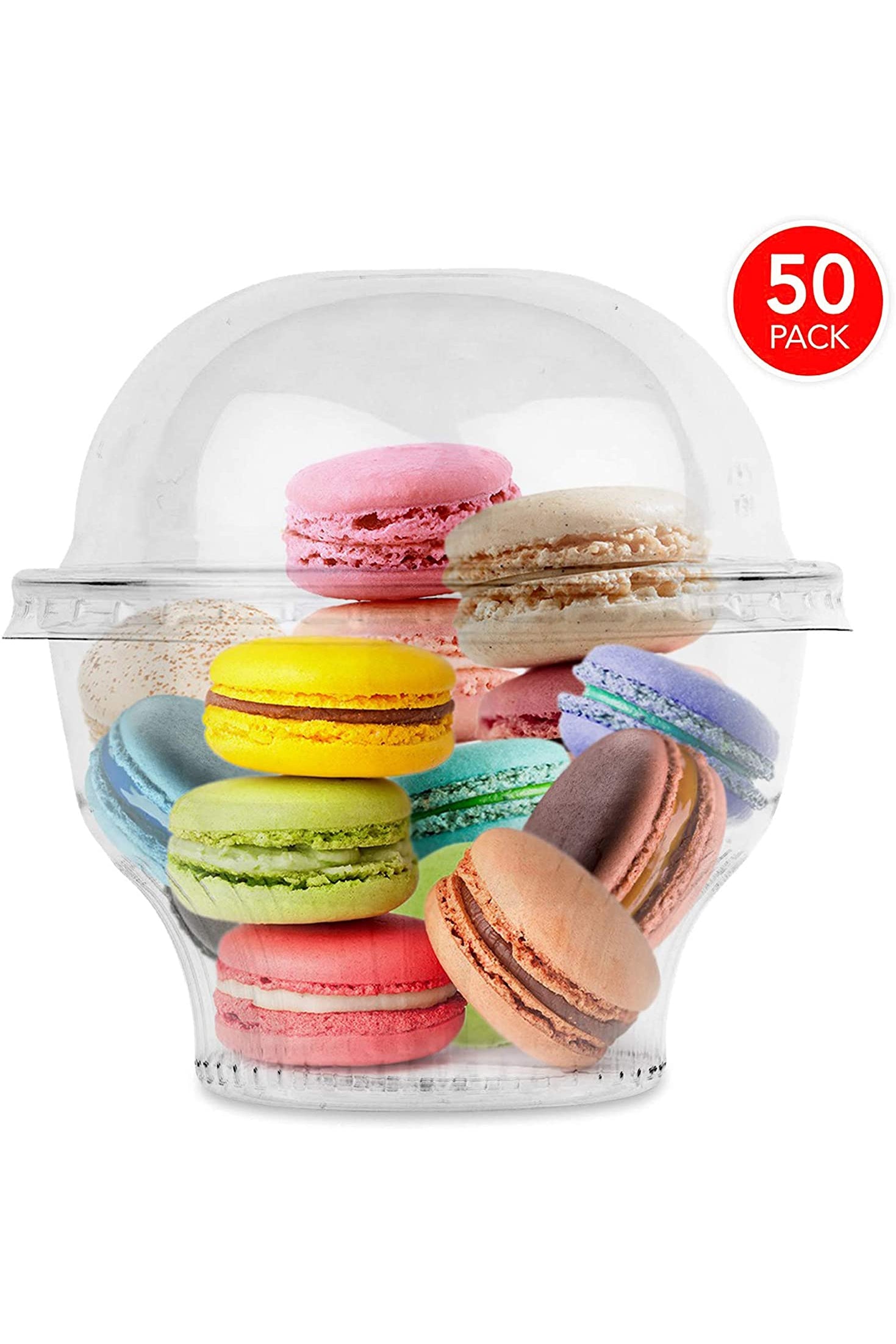 Stock Your Home 12-Ounce Dessert Cups With Dome Lids (50 Count) - Plas