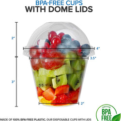 Stock Your Home 12-Ounce Dessert Cups With Dome Lids (50 Count) - Plas