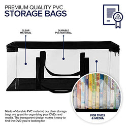 Green Clear Vinyl Plastic Bag Tote Shopper Handles Transparent Carrier Pack  PVC