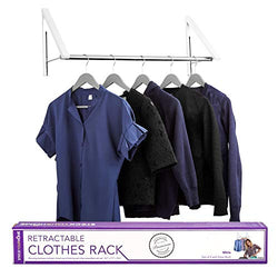 Stock Your Home Retractable Clothing Rack Set of 2 with connector rod White