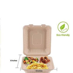 Bagasse Clamshell Takeout Containers, Biodegradable Eco Friendly Take –  Stock Your Home